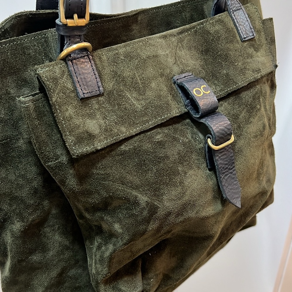 Olive Cooper real suede/leather Handbag with detachable smaller bag